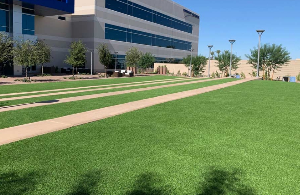 Artificial Grass landscaping outside office building