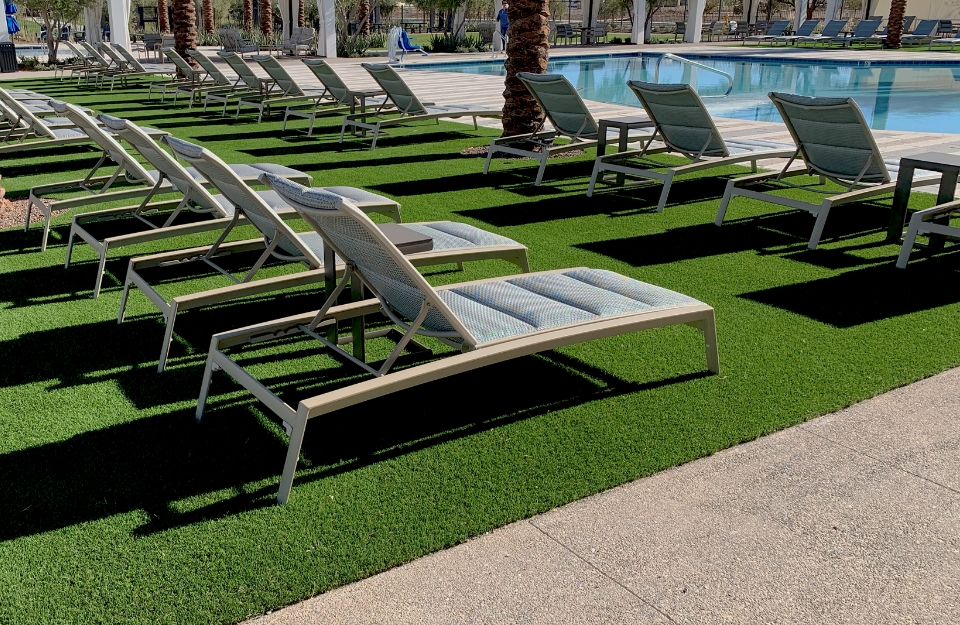 Artificial Grass Pool Surround in commercial facility